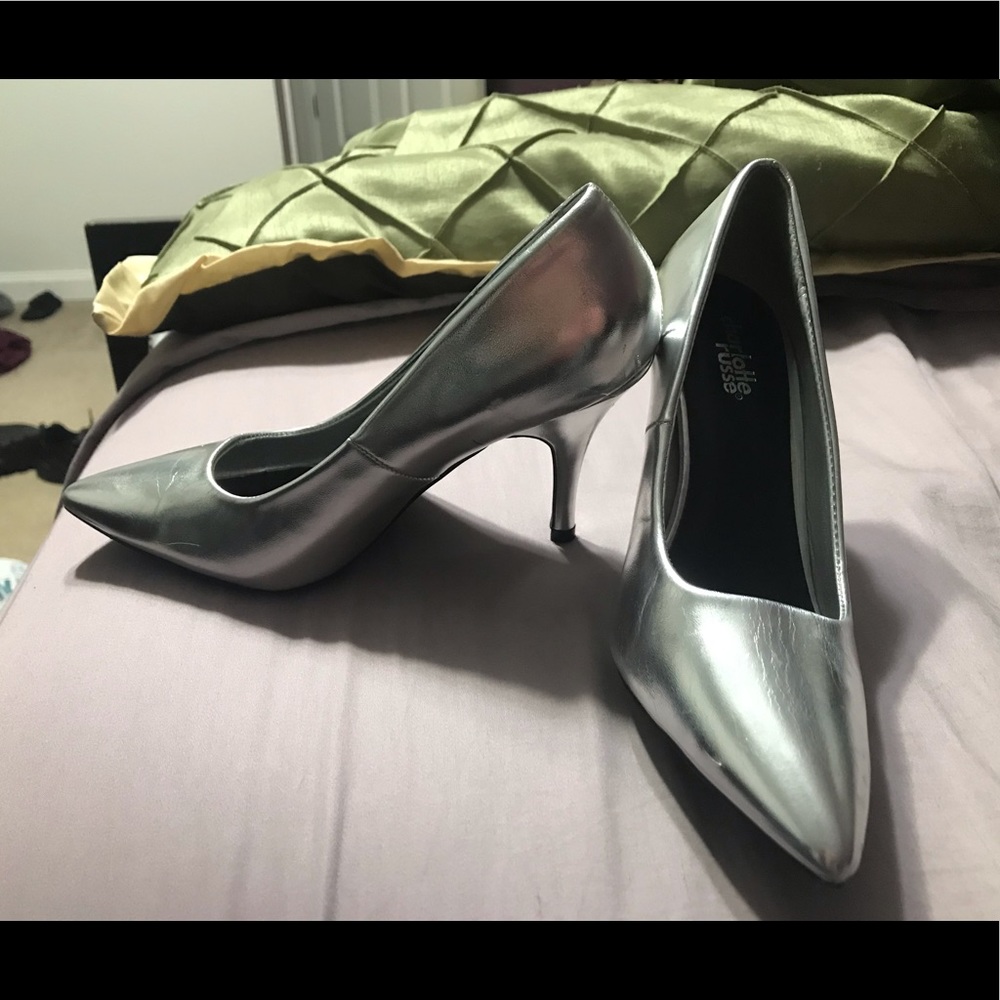 Metallic silver Charlotte Russe heels